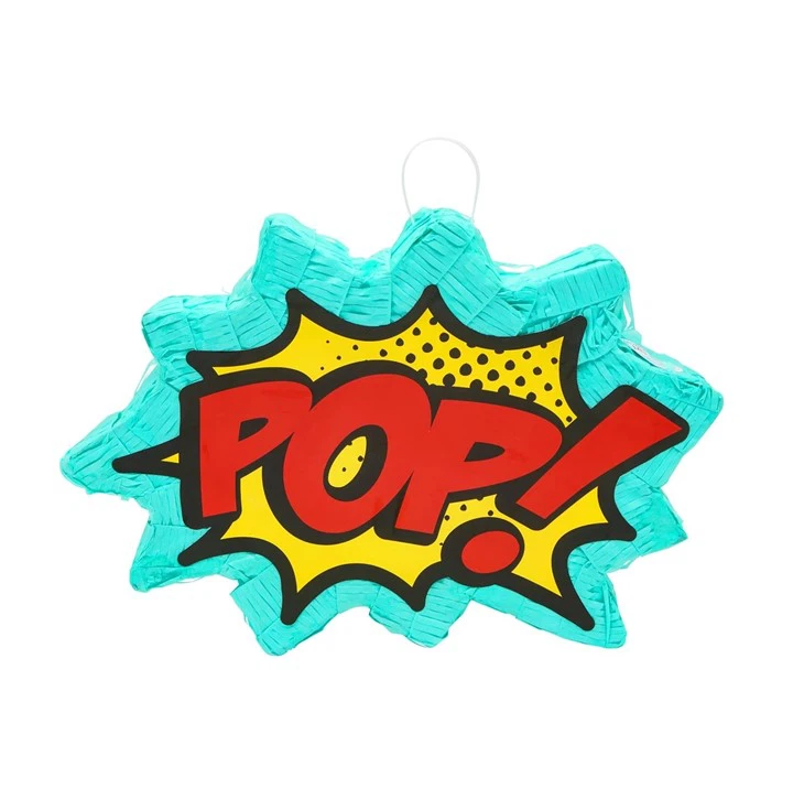 Small Comic Book Action Hero Pinata, Kids Birthday Party Supplies